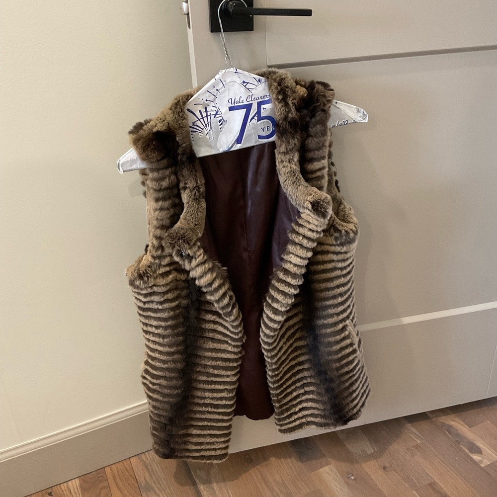 Brown Rabbit Fur Vest